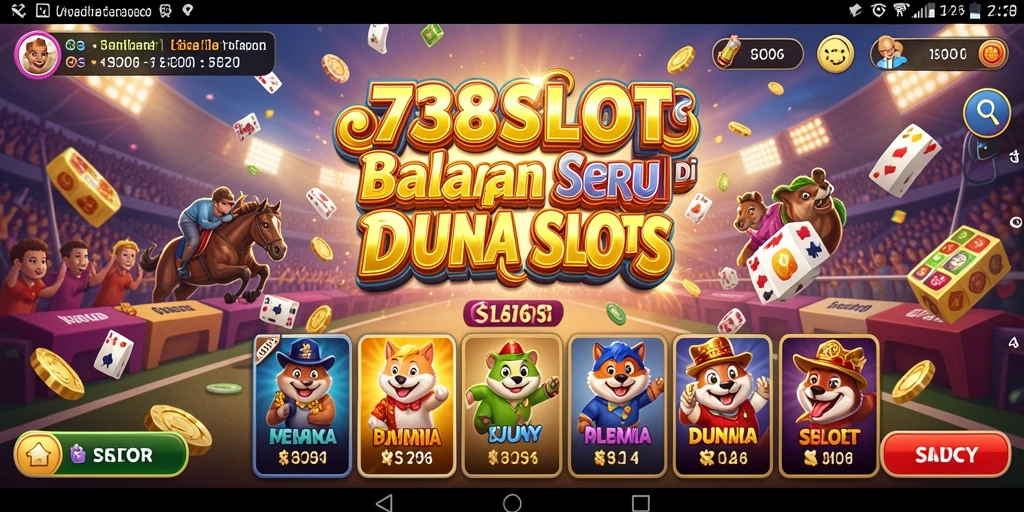 Tampilan seru gameplay balapan di 738SLOT.