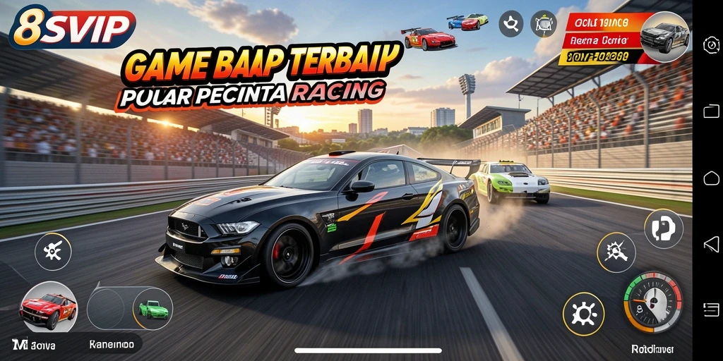 Tampilan gameplay seru di 8SVIP dengan balapan mendebarkan.