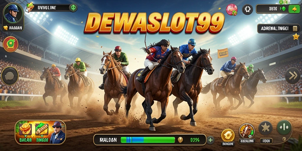 Gameplay balapan menegangkan di DEWASLOT99 dengan mobil cepat dan lintasan menantang.