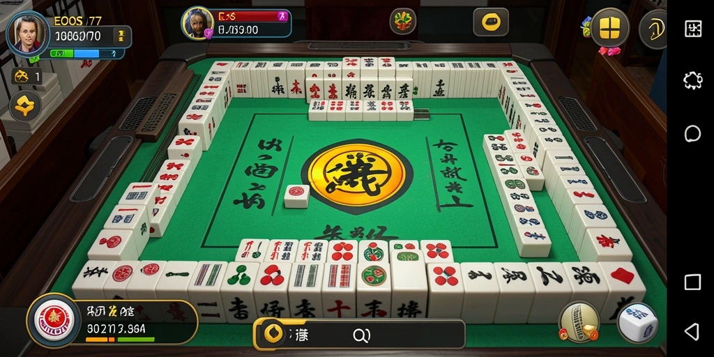 Tampilan antarmuka gameplay Mahjong yang menarik dan dinamis.