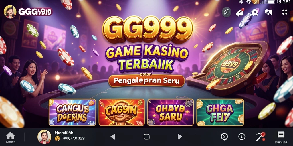 Screenshot GG999 menunjukkan gameplay seru dengan berbagai pilihan permainan Kasino.