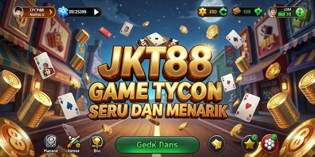 Gameplay seru dalam JKT88 yang menggambarkan strategi bisnis Tycoon.