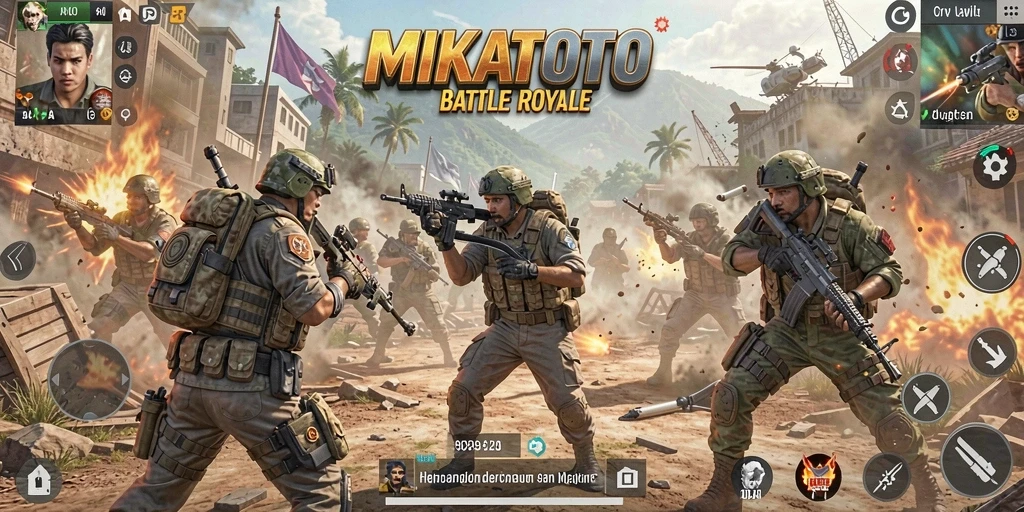 Gameplay seru MIKATOTO yang menampilkan pertarungan Battle Royale.