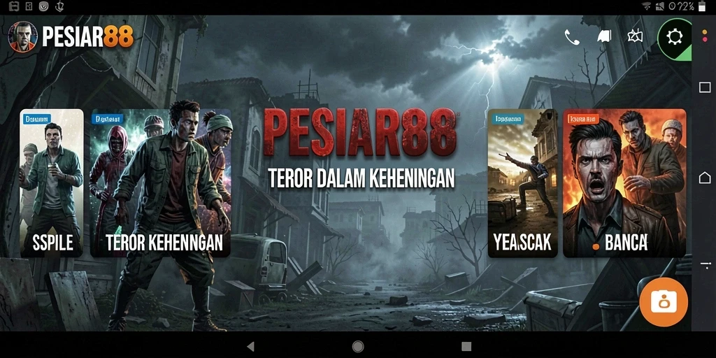Screenshot PESIAR88 menunjukkan suasana mencekam saat menjelajah tempat angker.