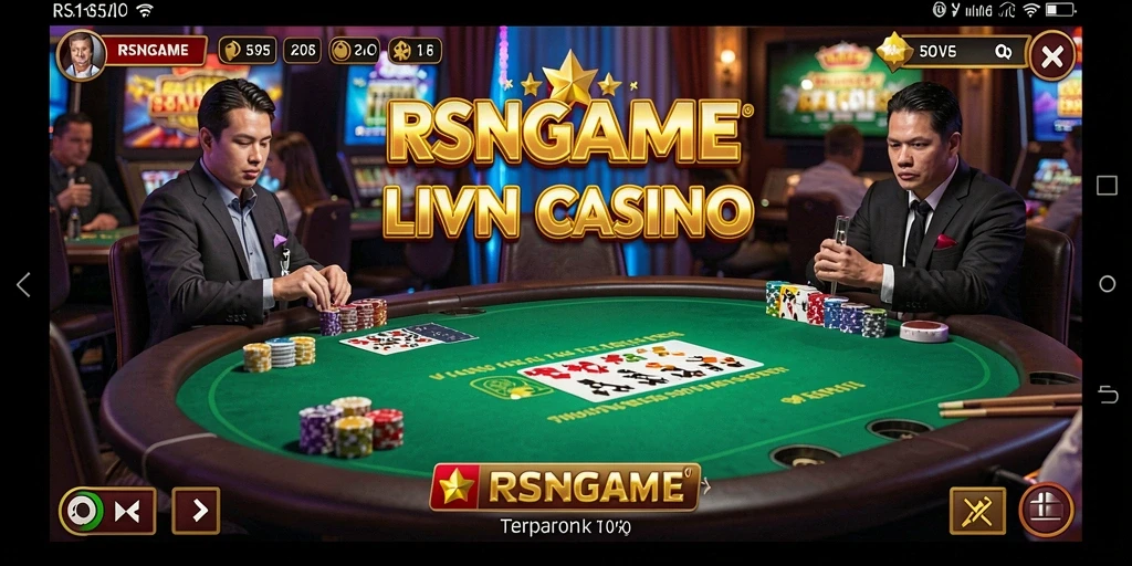Tangkapan layar gameplay RSNGAME menampilkan suasana Live Casino yang mendebarkan.