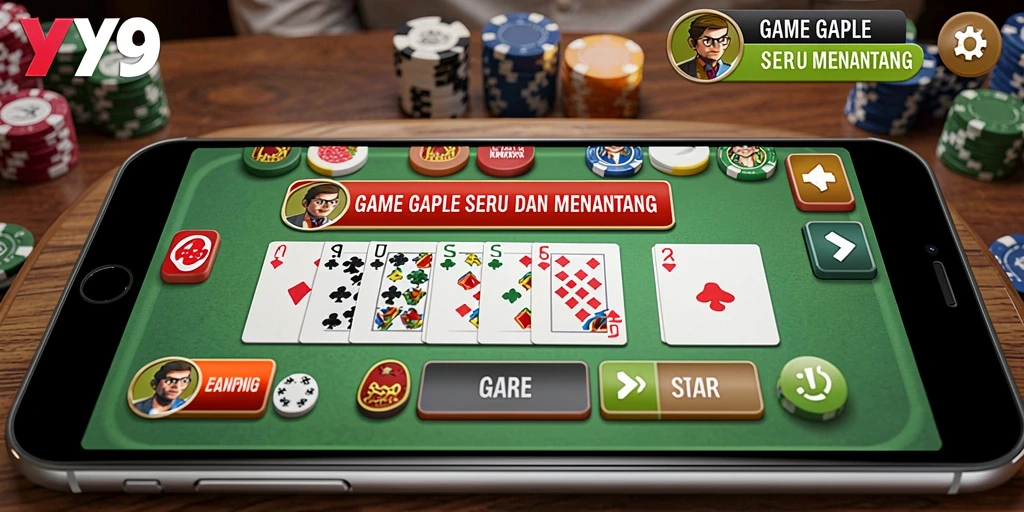 Tampilan gameplay seru Y89 yang penuh tantangan Gaple.