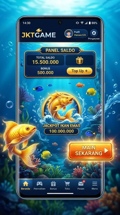 Tampilan antarmuka aplikasi jktgame yang user-friendly.